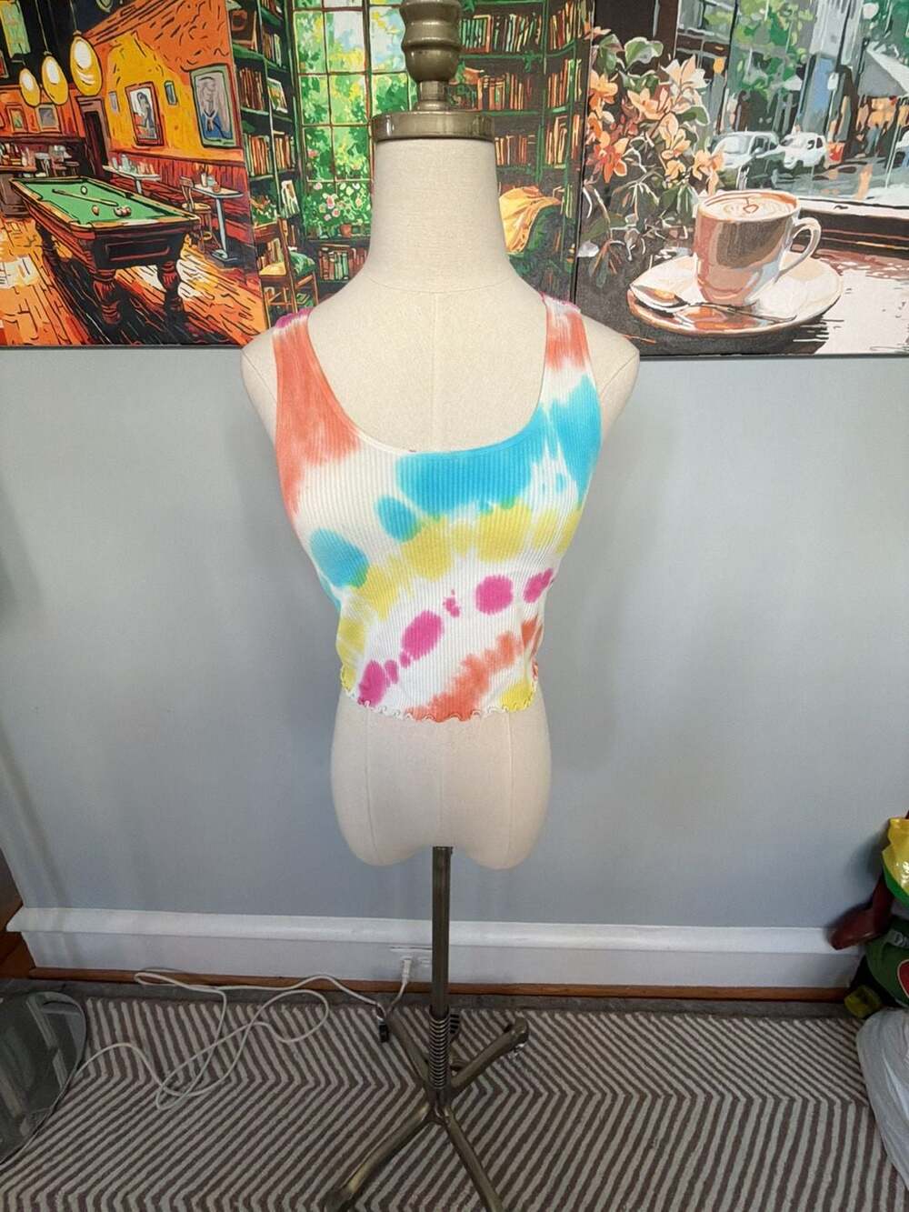 Spiritual Gangster x Grateful Dead Tie-Dye Ribbed Amor Crop Tank Top